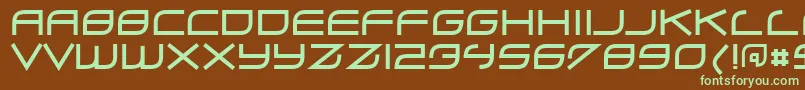 Zero ffy-Schriftart – Grüne Schriften auf braunem Hintergrund