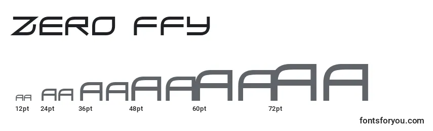 Размеры шрифта Zero ffy