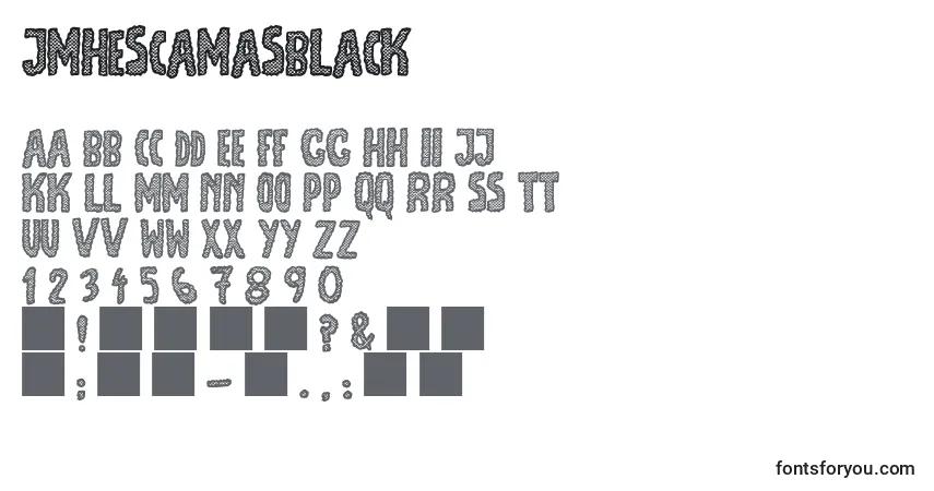 Schriftart JmhEscamasBlack (91163) – Alphabet, Zahlen, spezielle Symbole
