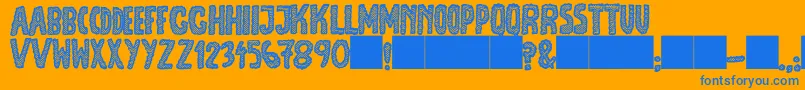 JmhEscamasBlack-Schriftart – Blaue Schriften auf orangefarbenem Hintergrund