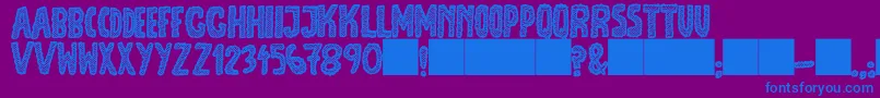 フォントJmhEscamasBlack – 紫色の背景に青い文字