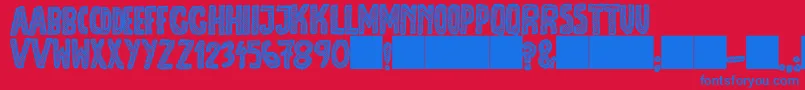 JmhEscamasBlack Font – Blue Fonts on Red Background
