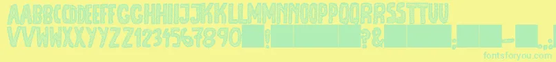 JmhEscamasBlack Font – Green Fonts on Yellow Background