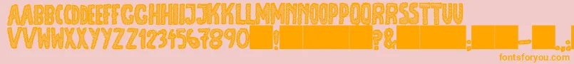 Fonte JmhEscamasBlack – fontes laranjas em um fundo rosa