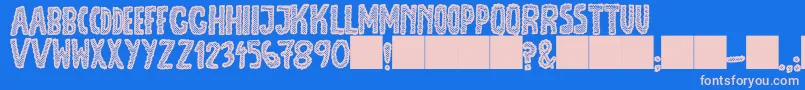 フォントJmhEscamasBlack – ピンクの文字、青い背景