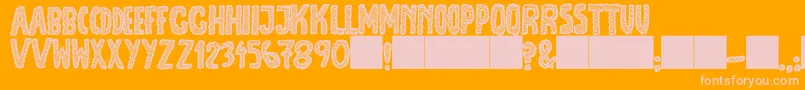 JmhEscamasBlack-fontti – vaaleanpunaiset fontit oranssilla taustalla