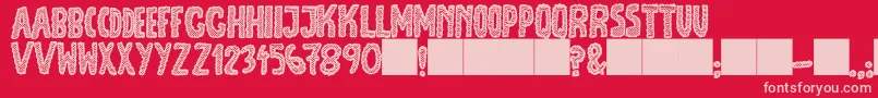 JmhEscamasBlack-fontti – vaaleanpunaiset fontit punaisella taustalla
