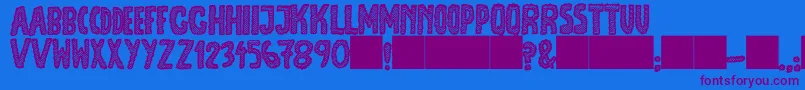 フォントJmhEscamasBlack – 紫色のフォント、青い背景