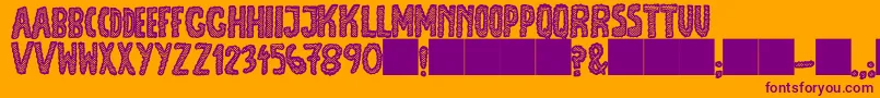 Шрифт JmhEscamasBlack – фиолетовые шрифты на оранжевом фоне