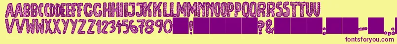 Шрифт JmhEscamasBlack – фиолетовые шрифты на жёлтом фоне