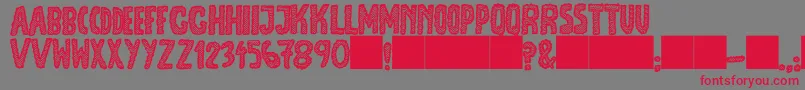 フォントJmhEscamasBlack – 赤い文字の灰色の背景