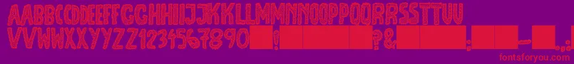 フォントJmhEscamasBlack – 紫の背景に赤い文字