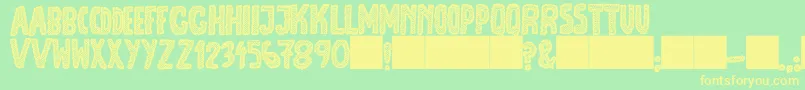 JmhEscamasBlack-fontti – keltaiset fontit vihreällä taustalla