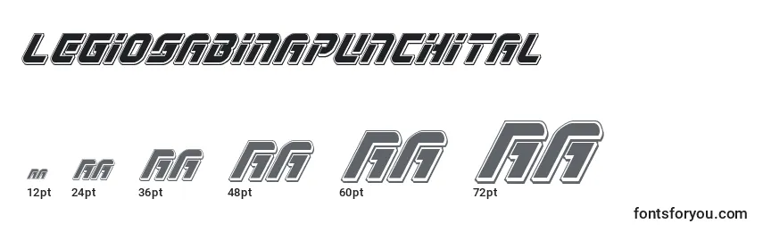 Размеры шрифта Legiosabinapunchital