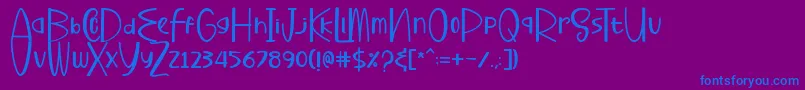 フォントBuharyRegular – 紫色の背景に青い文字