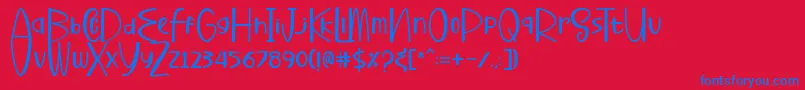 BuharyRegular Font – Blue Fonts on Red Background