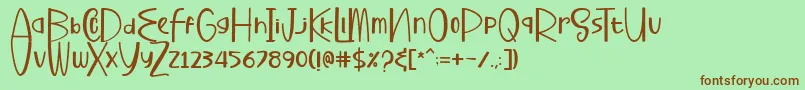 BuharyRegular Font – Brown Fonts on Green Background