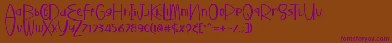 BuharyRegular-fontti – violetit fontit ruskealla taustalla