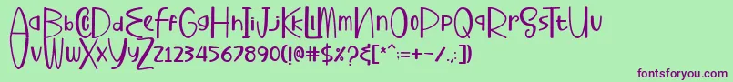 BuharyRegular Font – Purple Fonts on Green Background