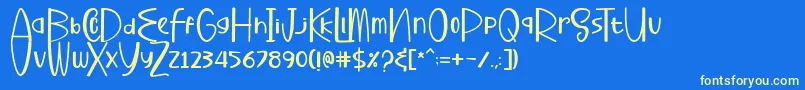BuharyRegular-fontti – keltaiset fontit sinisellä taustalla