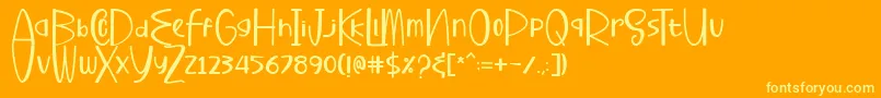 フォントBuharyRegular – オレンジの背景に黄色の文字
