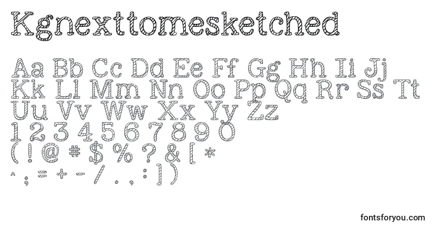 A fonte Kgnexttomesketched – alfabeto, números, caracteres especiais