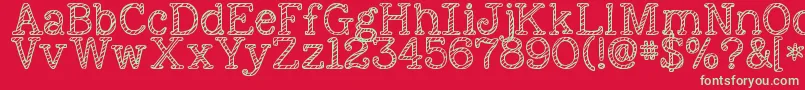 Kgnexttomesketched Font – Green Fonts on Red Background