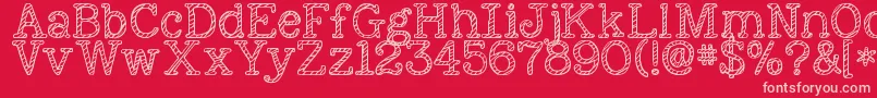 Kgnexttomesketched Font – Pink Fonts on Red Background