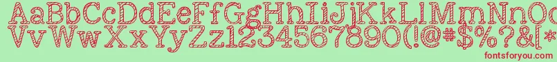 Kgnexttomesketched Font – Red Fonts on Green Background