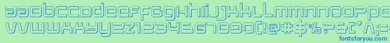 フォントStareagle3D – 青い文字は緑の背景です。