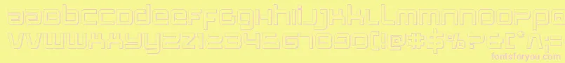 Stareagle3D-Schriftart – Rosa Schriften auf gelbem Hintergrund