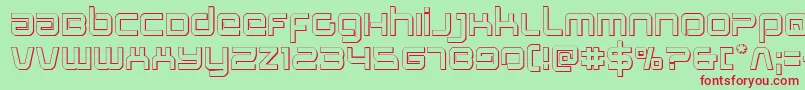 Stareagle3D-Schriftart – Rote Schriften auf grünem Hintergrund