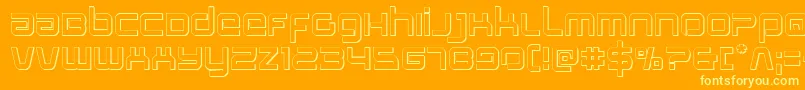 Stareagle3D-Schriftart – Gelbe Schriften auf orangefarbenem Hintergrund