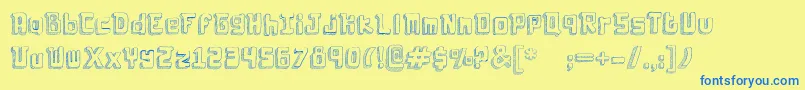 Laboldyta Font – Blue Fonts on Yellow Background