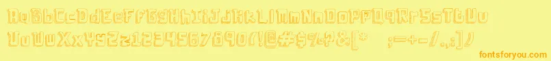 フォントLaboldyta – オレンジの文字が黄色の背景にあります。