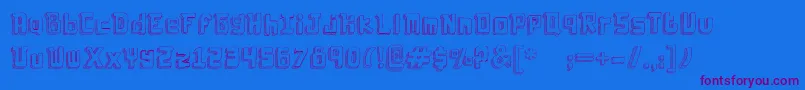 Laboldyta-Schriftart – Violette Schriften auf blauem Hintergrund