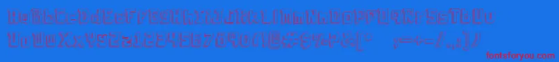 Laboldyta Font – Red Fonts on Blue Background