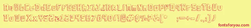 Laboldyta Font – Red Fonts on Yellow Background