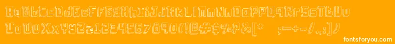 Laboldyta-Schriftart – Weiße Schriften auf orangefarbenem Hintergrund