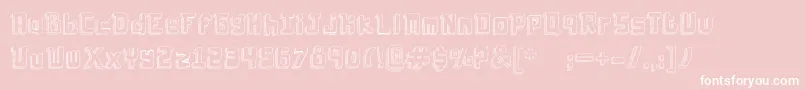 Fonte Laboldyta – fontes brancas em um fundo rosa