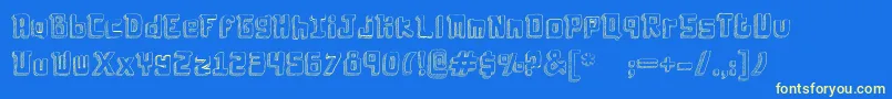 Laboldyta Font – Yellow Fonts on Blue Background