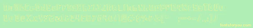 Laboldyta-Schriftart – Gelbe Schriften auf grünem Hintergrund