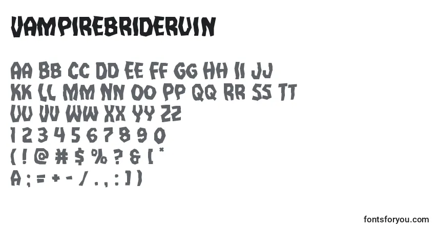Schriftart Vampirebrideruin – Alphabet, Zahlen, spezielle Symbole
