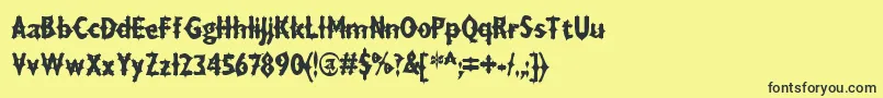 フォントDraxLumaAoe – 黒い文字の黄色い背景