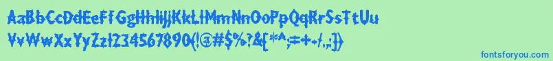 DraxLumaAoe Font – Blue Fonts on Green Background