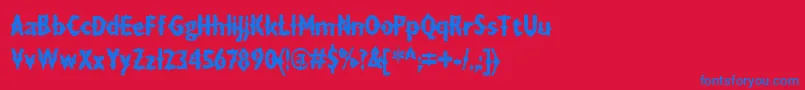 DraxLumaAoe Font – Blue Fonts on Red Background