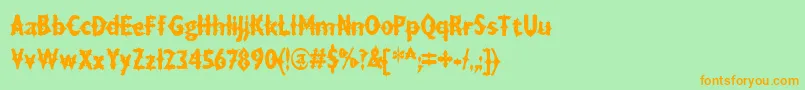 DraxLumaAoe Font – Orange Fonts on Green Background