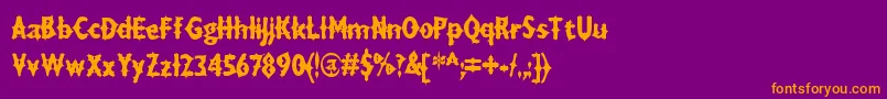 Fonte DraxLumaAoe – fontes laranjas em um fundo violeta