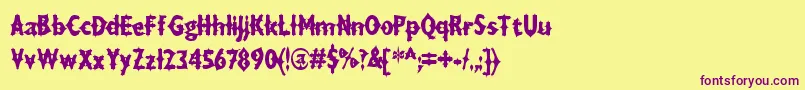 DraxLumaAoe Font – Purple Fonts on Yellow Background