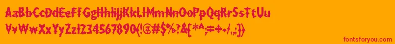 フォントDraxLumaAoe – オレンジの背景に赤い文字